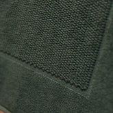 Close-up of a textured green fabric surface