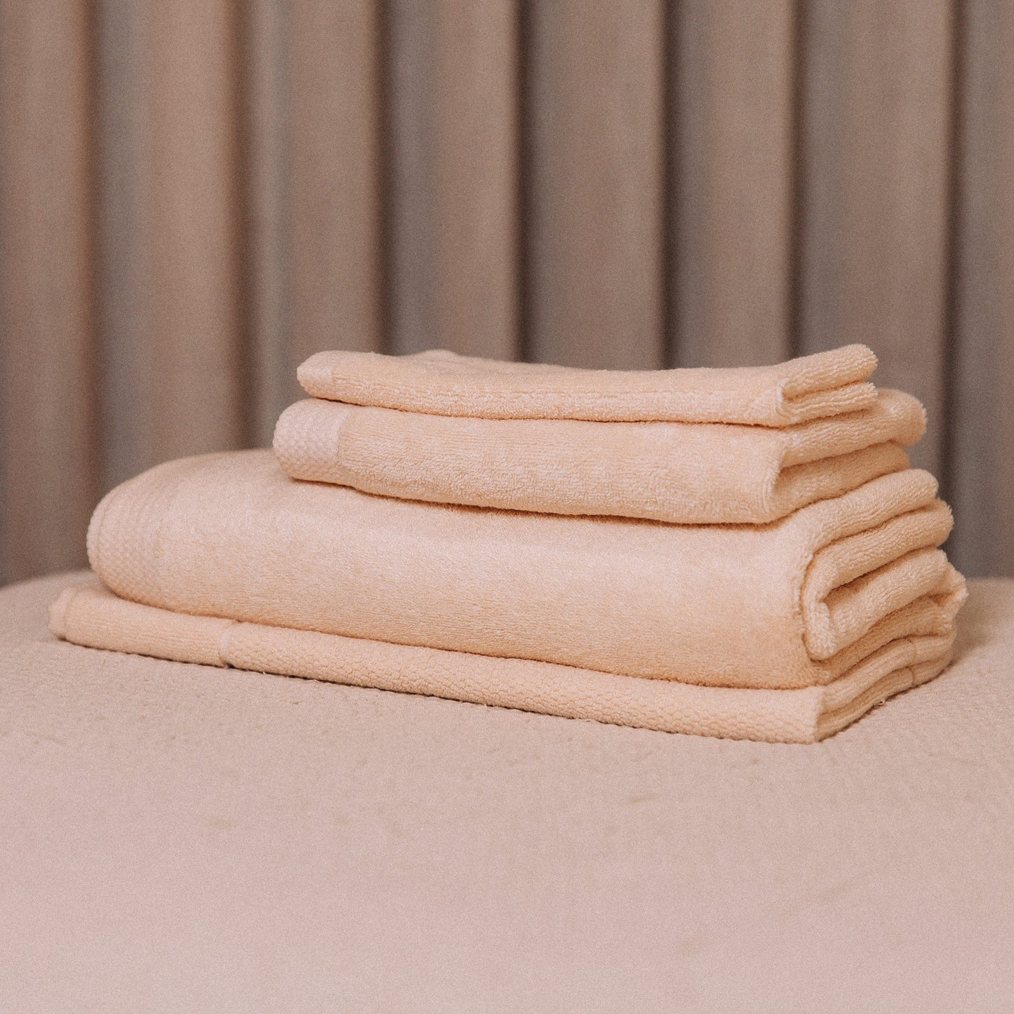 4-teiliges Handtuchset in Soft Buttercream