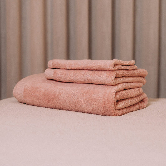 3-piece towel set Peach Blush